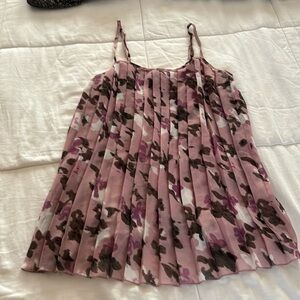Fire Los Angeles pleated sheer lightweight top floral size Small NWOT